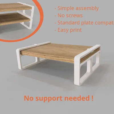 Chân kệ để bàn N°02 / Thiết kế hiện đại / In không cần support / DIY