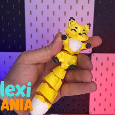 Cáo Flexi khớp nối Print-in-Place siêu dễ thương – Bản nằm ngửa
