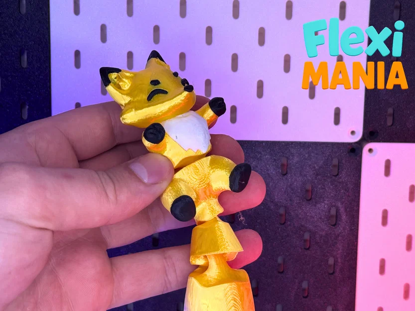 Cáo Flexi khớp nối Print-in-Place siêu dễ thương – Bản nằm ngửa - Image 2