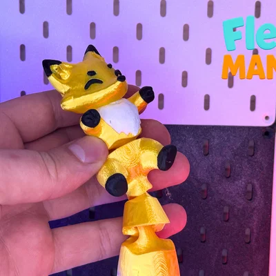 Cáo Flexi khớp nối Print-in-Place siêu dễ thương – Bản nằm ngửa
