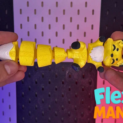 Cáo Flexi khớp nối Print-in-Place siêu dễ thương – Bản nằm ngửa