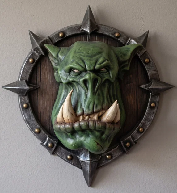 Mô hình trang trí treo tường đầu Orc (Orc Head) cực chất cho fan game - Image 1