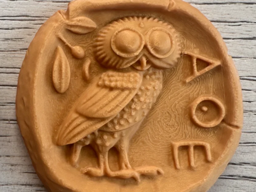 Đồng xu Tetradrachma Cú Athena có hốc nam châm hoặc móc khóa - Image 1