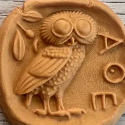 Đồng xu Tetradrachma Cú Athena có hốc nam châm hoặc móc khóa