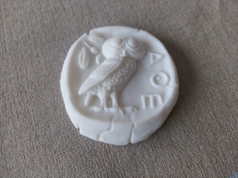 Đồng xu Tetradrachma Cú Athena có hốc nam châm hoặc móc khóa - Image 2