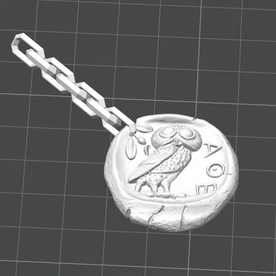 Đồng xu Tetradrachma Cú Athena có hốc nam châm hoặc móc khóa