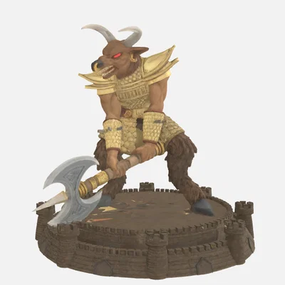 Mô hình tượng Minotaur 3D từ game kinh điển Heroes of Might and Magic