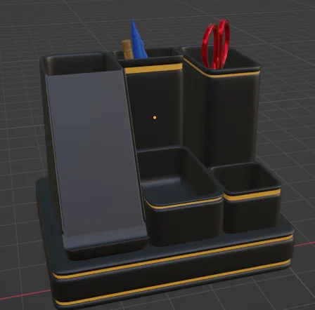 Khay đựng bút và giá đỡ điện thoại 3D để bàn tiện ích - Image 1