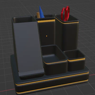 Khay đựng bút và giá đỡ điện thoại 3D để bàn tiện ích