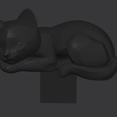 Mèo ngủ Low Poly có Clip kẹp
