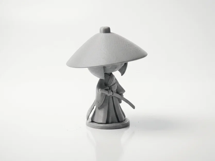 Tượng Nữ Samurai Chibi Dễ Thương – Mô Hình 3D In Được (Cute Collectible) - Image 1
