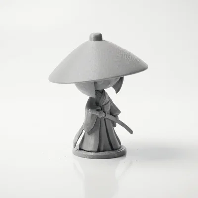 Tượng Nữ Samurai Chibi Dễ Thương – Mô Hình 3D In Được (Cute Collectible)