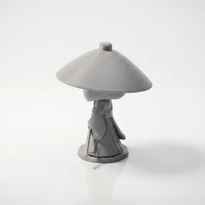 Tượng Nữ Samurai Chibi Dễ Thương – Mô Hình 3D In Được (Cute Collectible)