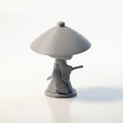 Tượng Nữ Samurai Chibi Dễ Thương – Mô Hình 3D In Được (Cute Collectible)