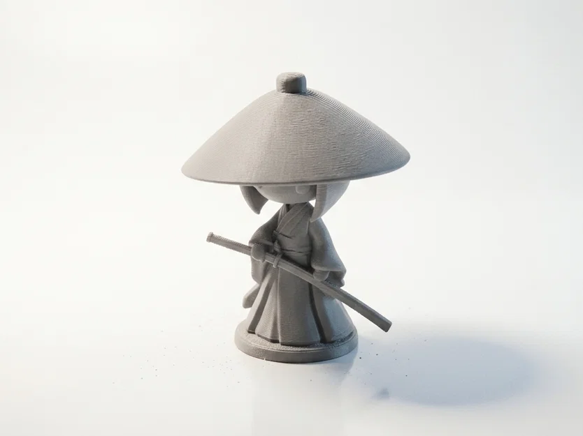 Tượng Nữ Samurai Chibi Dễ Thương – Mô Hình 3D In Được (Cute Collectible) - Image 4