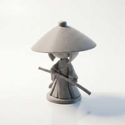 Tượng Nữ Samurai Chibi Dễ Thương – Mô Hình 3D In Được (Cute Collectible)