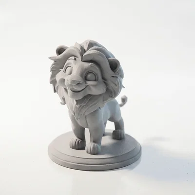 Tượng Sư Tử Chibi Dễ Thương – Mẫu 3D Có Thể In