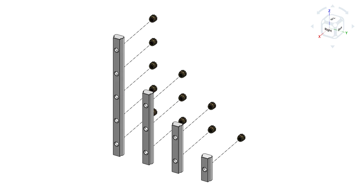 Ngàm cố định thanh ray 2020 cho LRM9 tích hợp Heat Inserts - Image 1