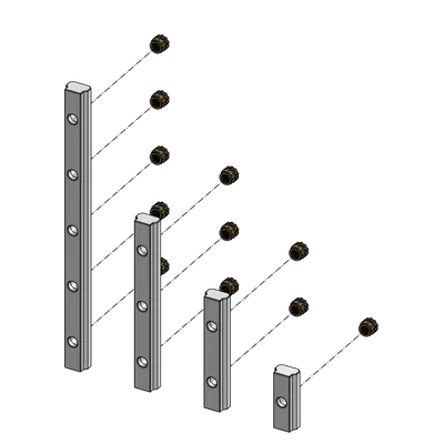 Ngàm cố định thanh ray 2020 cho LRM9 tích hợp Heat Inserts