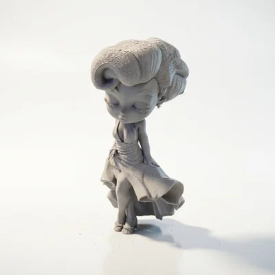 Tượng Chibi Marilyn Monroe Dễ Thương - 3D Printable (STL)