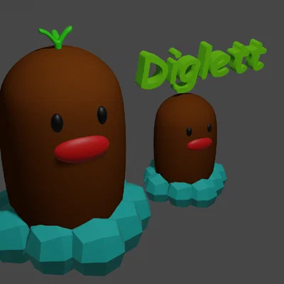 Mô hình Diglett Pokemon số 50 - File in 3D cực đáng yêu