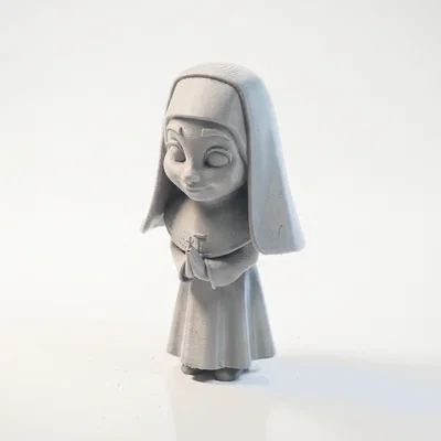 Tượng Chibi Nữ Tu Dễ Thương – Nhân Vật Cute In 3D (STL)