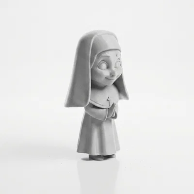 Tượng Chibi Nữ Tu Dễ Thương – Nhân Vật Cute In 3D (STL)