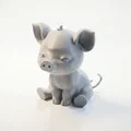 Tượng Heo Chibi Ngồi Dễ Thương – 3D Printable STL - Thumbnail 1