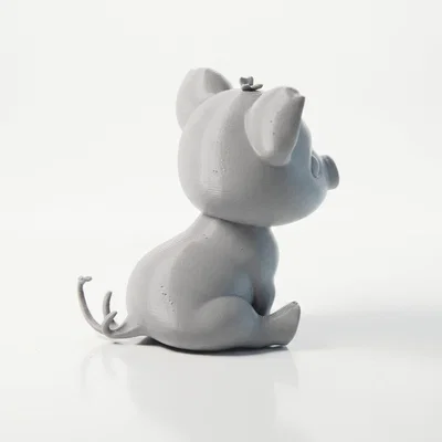 Tượng Heo Chibi Ngồi Dễ Thương – 3D Printable STL