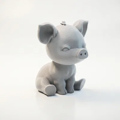 Tượng Heo Chibi Ngồi Dễ Thương – 3D Printable STL