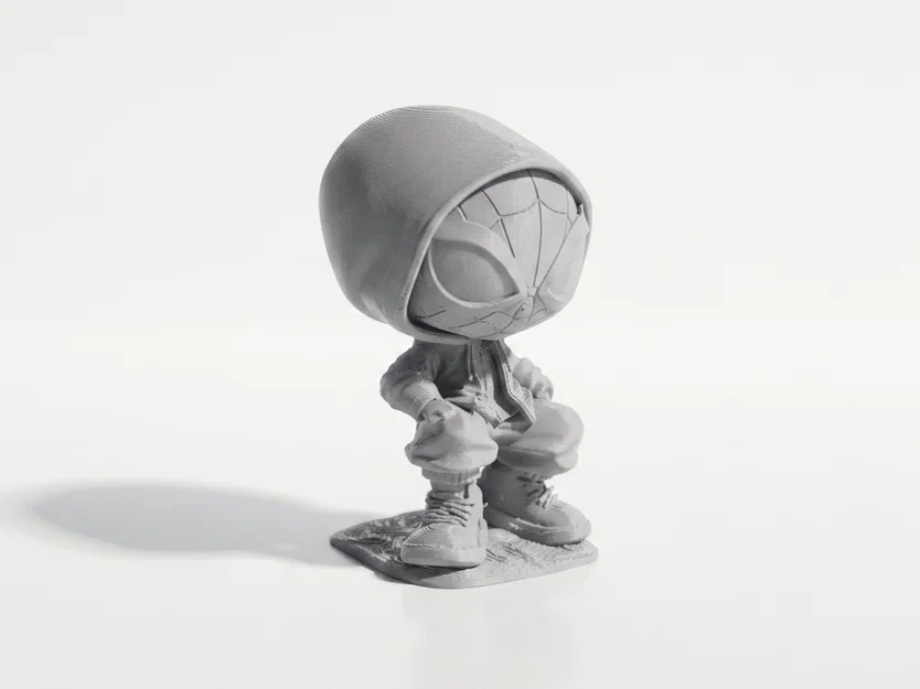 Tượng Figurine Chibi Spiderman Phong Cách Street – 3D Printable - Image 1