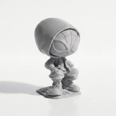 Tượng Figurine Chibi Spiderman Phong Cách Street – 3D Printable