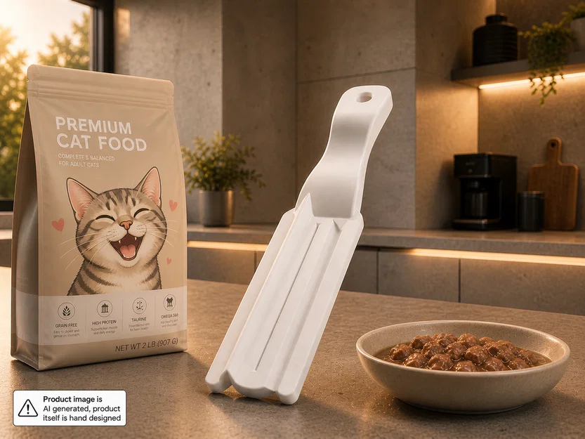 Dụng cụ bóp túi thức ăn mèo nâng cao (Advanced cat food bag squeezer) - Image 1