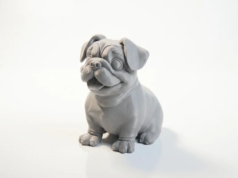 Tượng Pug Chibi Dễ Thương - Mô Hình 3D Printable - Image 1