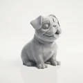 Tượng Pug Chibi Dễ Thương - Mô Hình 3D Printable - Thumbnail 4