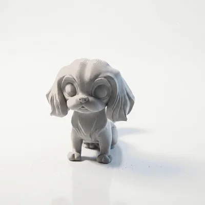 Tượng Chó Ngồi Chibi Siêu Dễ Thương – Mẫu 3D Printable