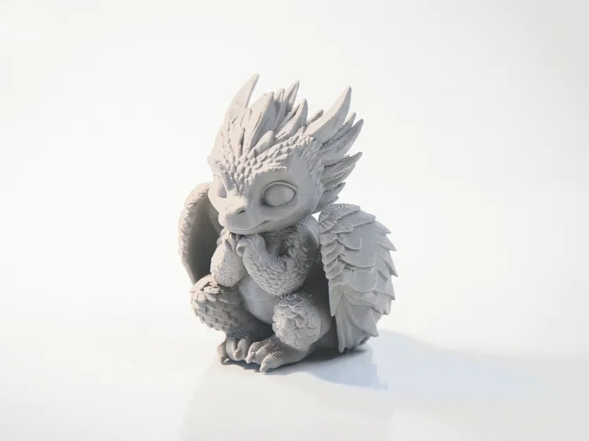 Mô hình STL Rồng Con Chibi Dễ Thương – Tượng Fantasy 3D Printable - Image 1