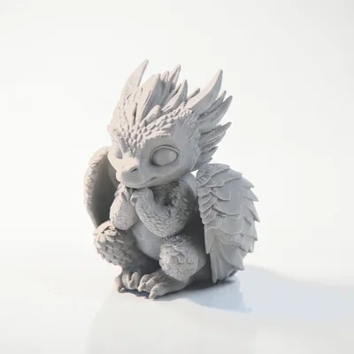Mô hình STL Rồng Con Chibi Dễ Thương – Tượng Fantasy 3D Printable