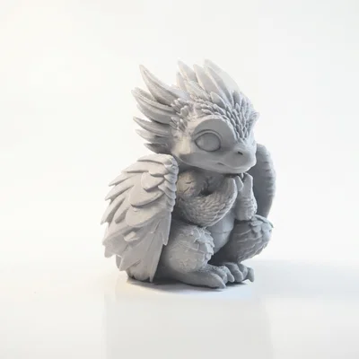 Mô hình STL Rồng Con Chibi Dễ Thương – Tượng Fantasy 3D Printable