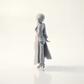 Tượng Geisha Chibi Anime Dễ Thương – Mô Hình 3D Printable (STL) - Thumbnail 3