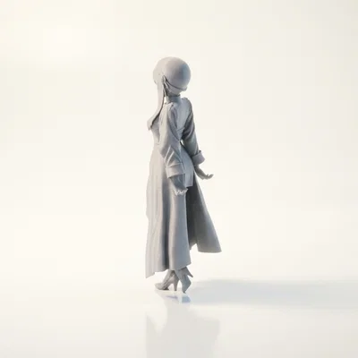 Tượng Geisha Chibi Anime Dễ Thương – Mô Hình 3D Printable (STL)