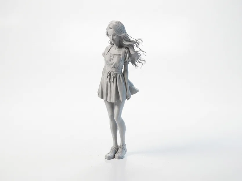 Tượng Cô Gái Anime Dễ Thương – Mẫu 3D Printable (STL) - Image 1