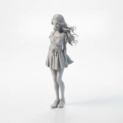 Tượng Cô Gái Anime Dễ Thương – Mẫu 3D Printable (STL)