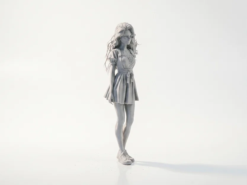 Tượng Cô Gái Anime Dễ Thương – Mẫu 3D Printable (STL) - Image 4