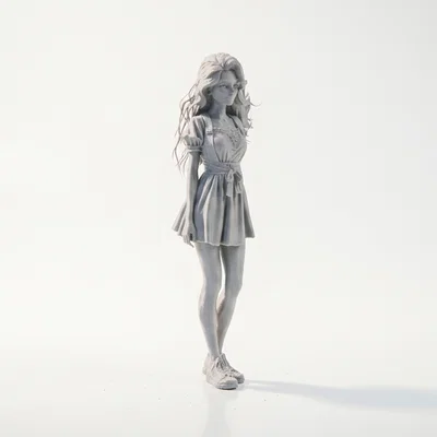 Tượng Cô Gái Anime Dễ Thương – Mẫu 3D Printable (STL)