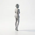 Tượng Chibi Cô Gái Đeo Nơ Cổ Dễ Thương – Mẫu 3D In Được - Thumbnail 2