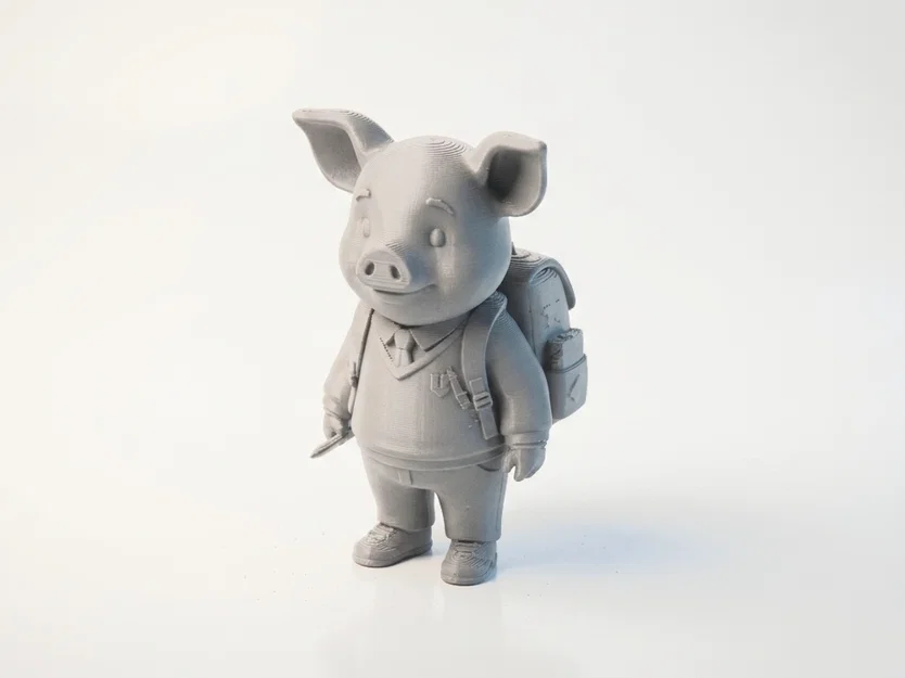 Tượng Heo Học Sinh Chibi Dễ Thương - Mẫu 3D Printable - Image 1