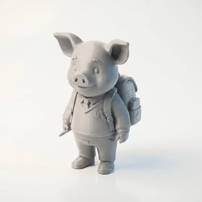 Tượng Heo Học Sinh Chibi Dễ Thương - Mẫu 3D Printable