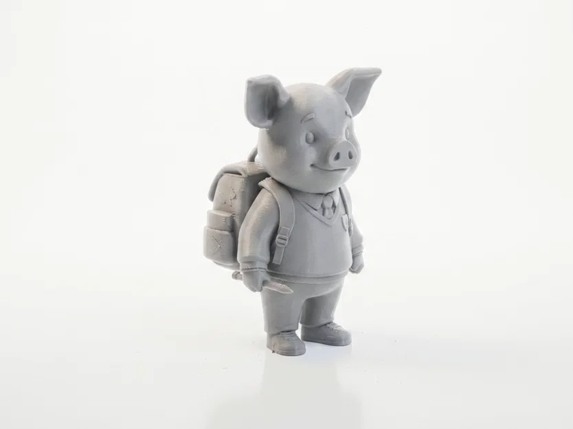 Tượng Heo Học Sinh Chibi Dễ Thương - Mẫu 3D Printable - Image 3