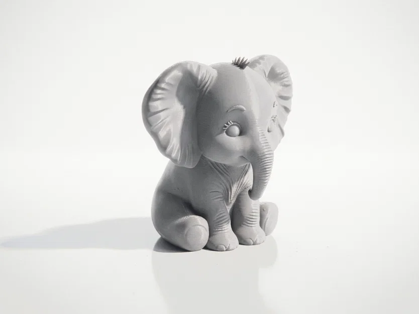 Tượng Voi Bông Chibi Dễ Thương 3D Printable (STL) - Image 3